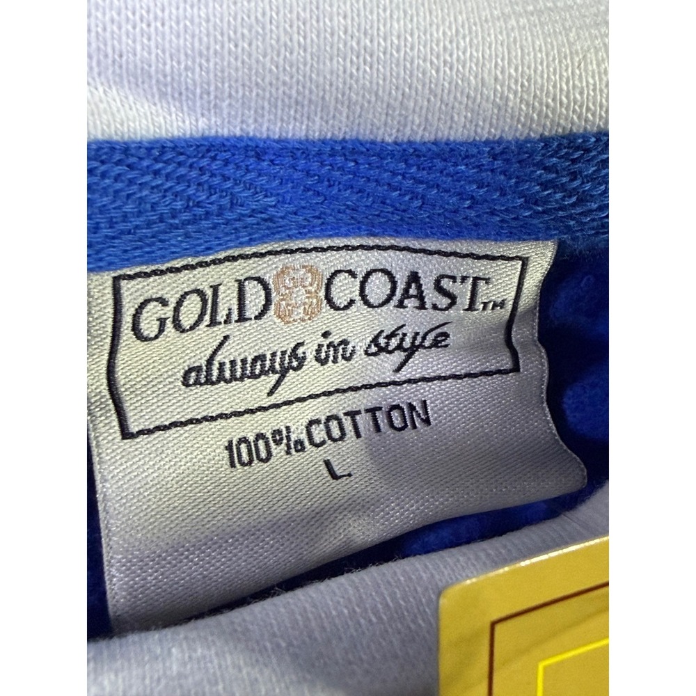 Gold Coast Womens Blue Embroidered Butterfly Sweatshirt Mock Neck 100% Cotton L - Picture 3 of 3